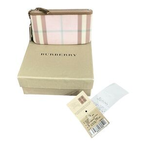 ✨💎NWT💎✨ BURBERRY JAPANESE EXCLUSIVE PINK NOVACHECK POUCH W/BOX & GIFT